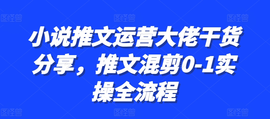小说推文运营大佬干货分享,推文混剪0-1实操全流程-百盟网
